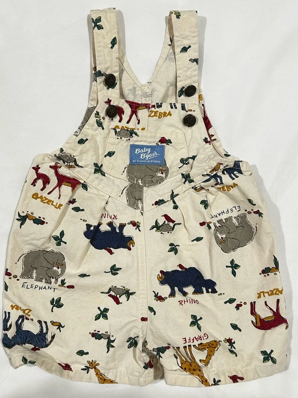 Oshkosh B’Gosh Overalls Baby Size:12 Months Vintage Vestbak Safari Animal USA